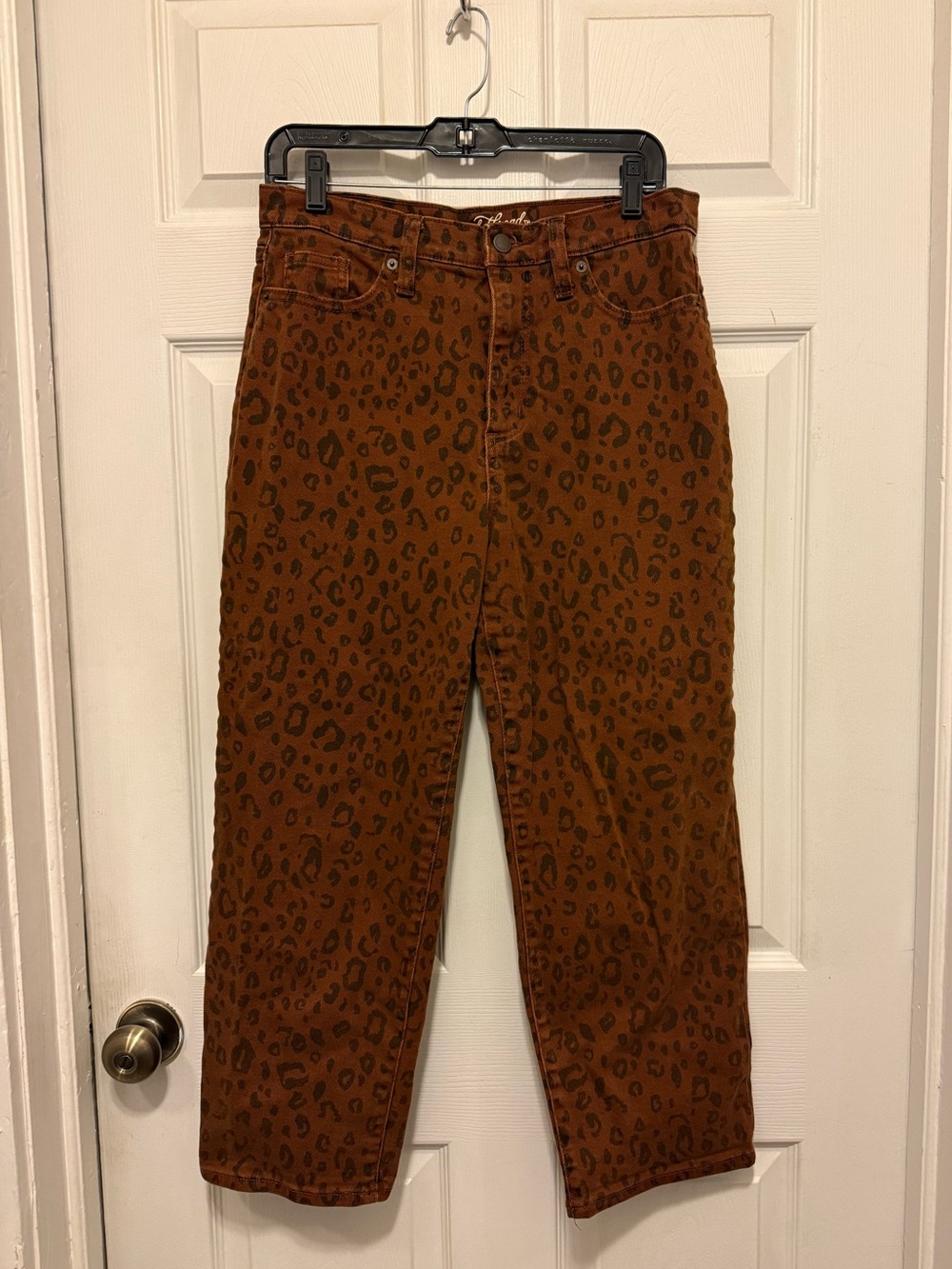 High-Rise Brown Leopard Print Jeans